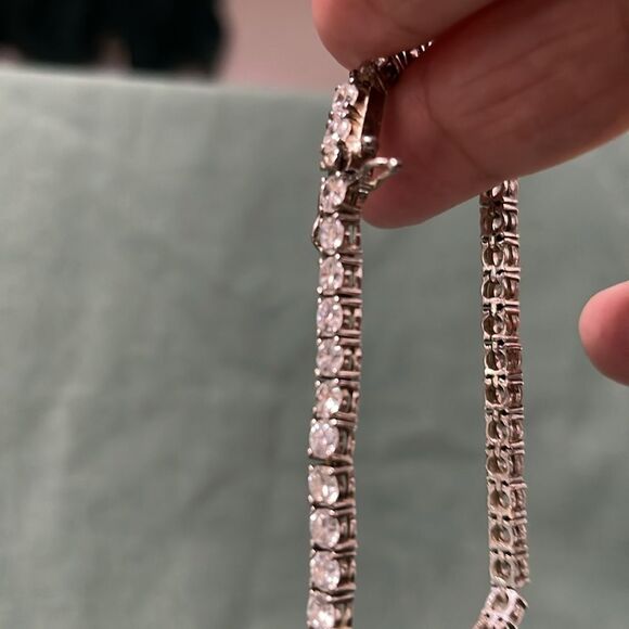 Vintage SETA Elegant Sterling Silver Tennis Bracelet - Picture 3 of 7